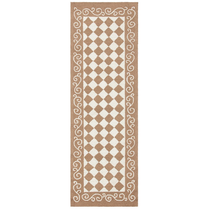 SAFAVIEH Chelsea HK711B Hand-hooked Brown / Ivory Rug Image 1