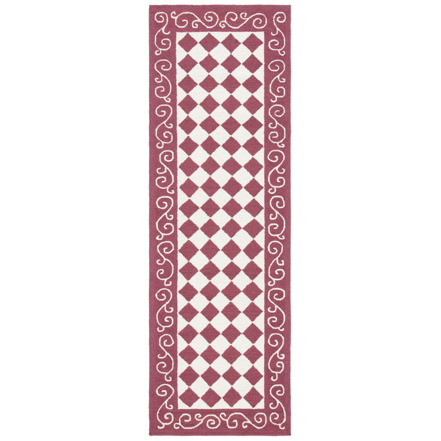 SAFAVIEH Chelsea HK711C Hand-hooked Burgundy / Ivory Rug Image 1