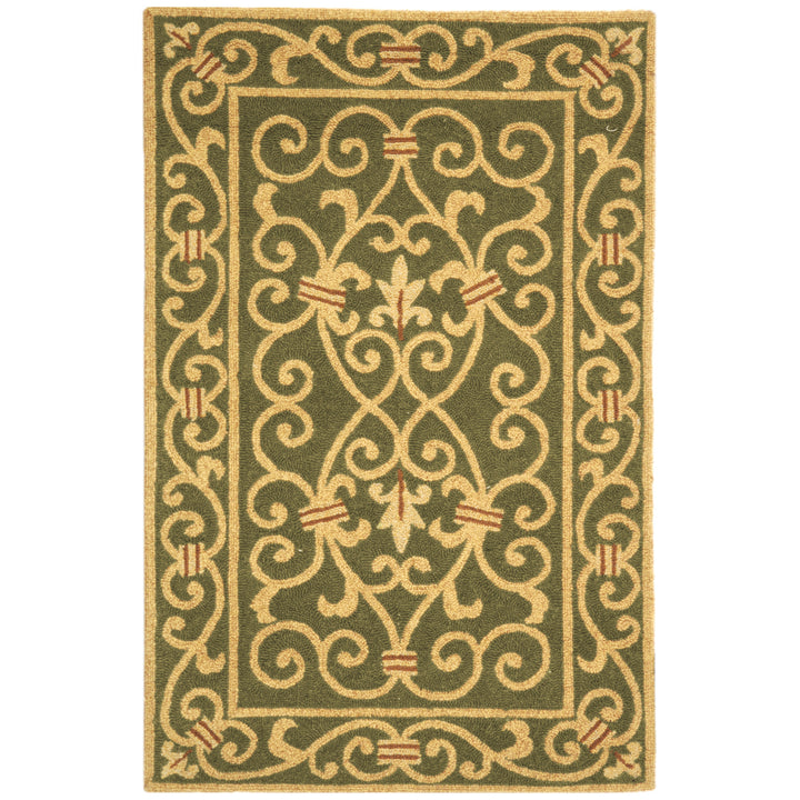 SAFAVIEH Chelsea HK711B Hand-hooked Brown / Ivory Rug Image 4