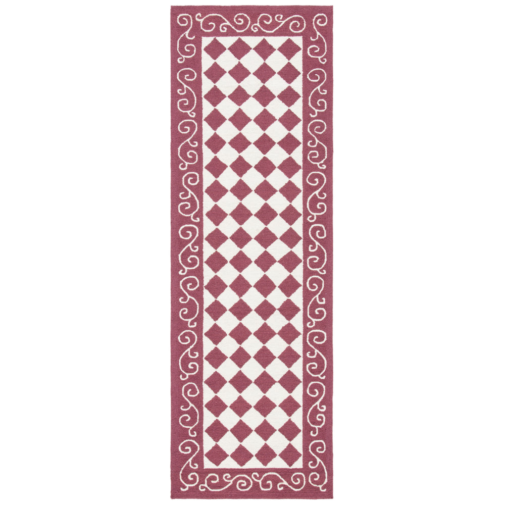 SAFAVIEH Chelsea HK711C Hand-hooked Burgundy / Ivory Rug Image 2