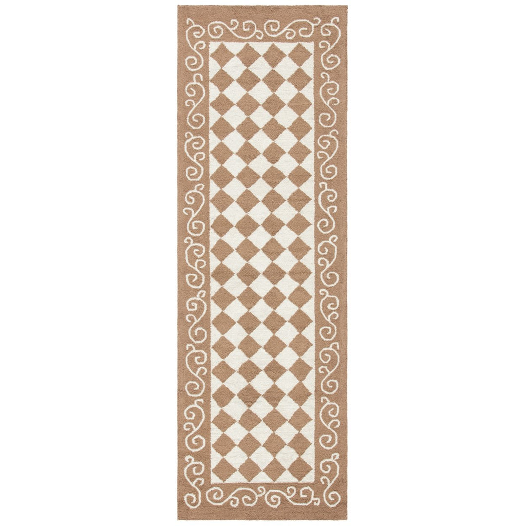 SAFAVIEH Chelsea HK711B Hand-hooked Brown / Ivory Rug Image 1