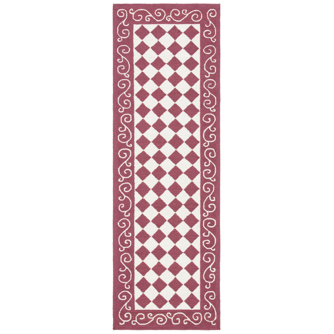 SAFAVIEH Chelsea HK711C Hand-hooked Burgundy / Ivory Rug Image 3