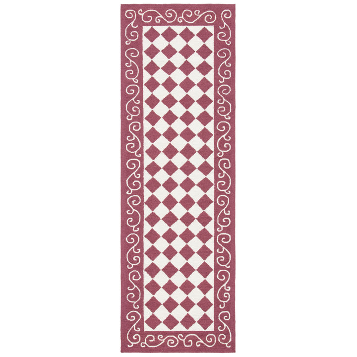 SAFAVIEH Chelsea HK711C Hand-hooked Burgundy / Ivory Rug Image 4