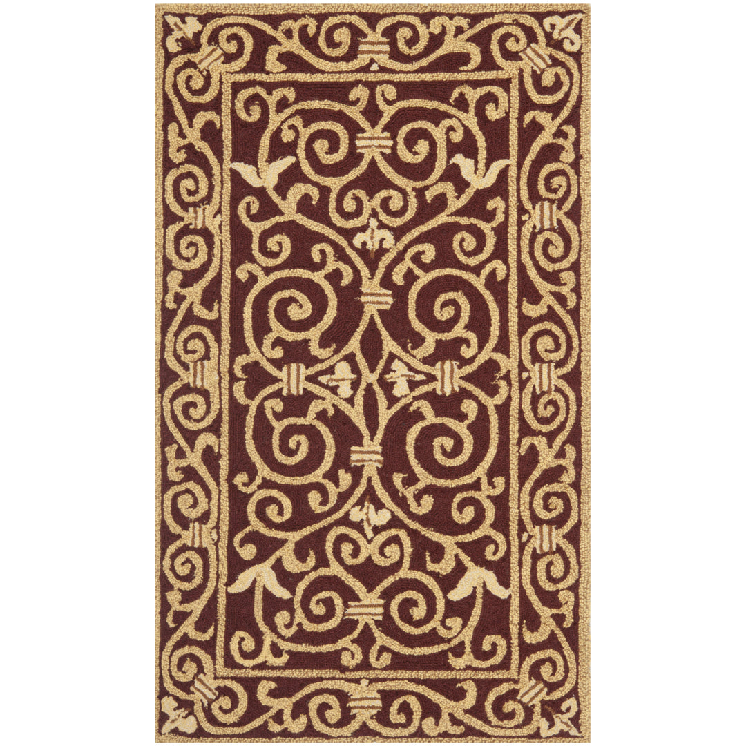 SAFAVIEH Chelsea HK711C Hand-hooked Burgundy / Ivory Rug Image 5