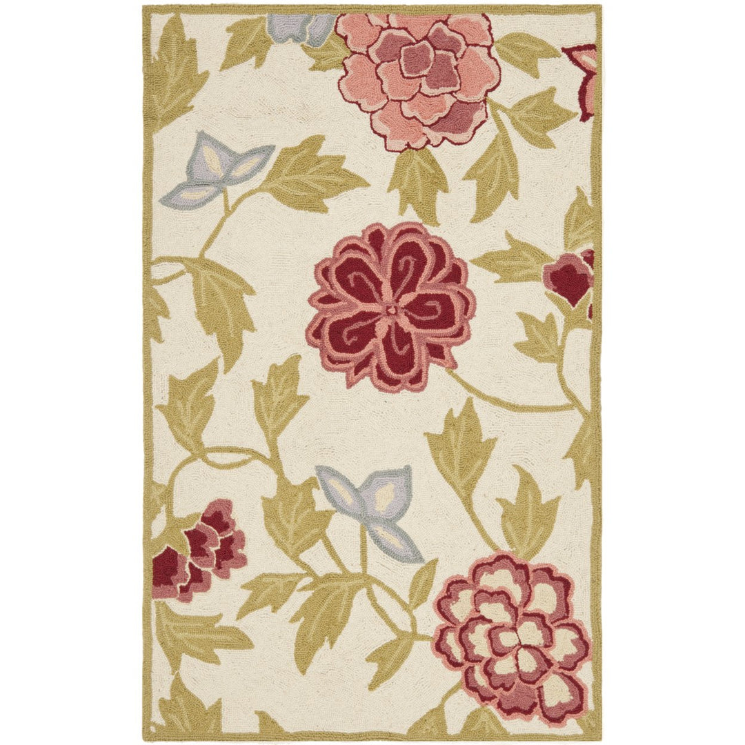 SAFAVIEH Chelsea HK714A Hand-hooked Ivory / Green Rug Image 9