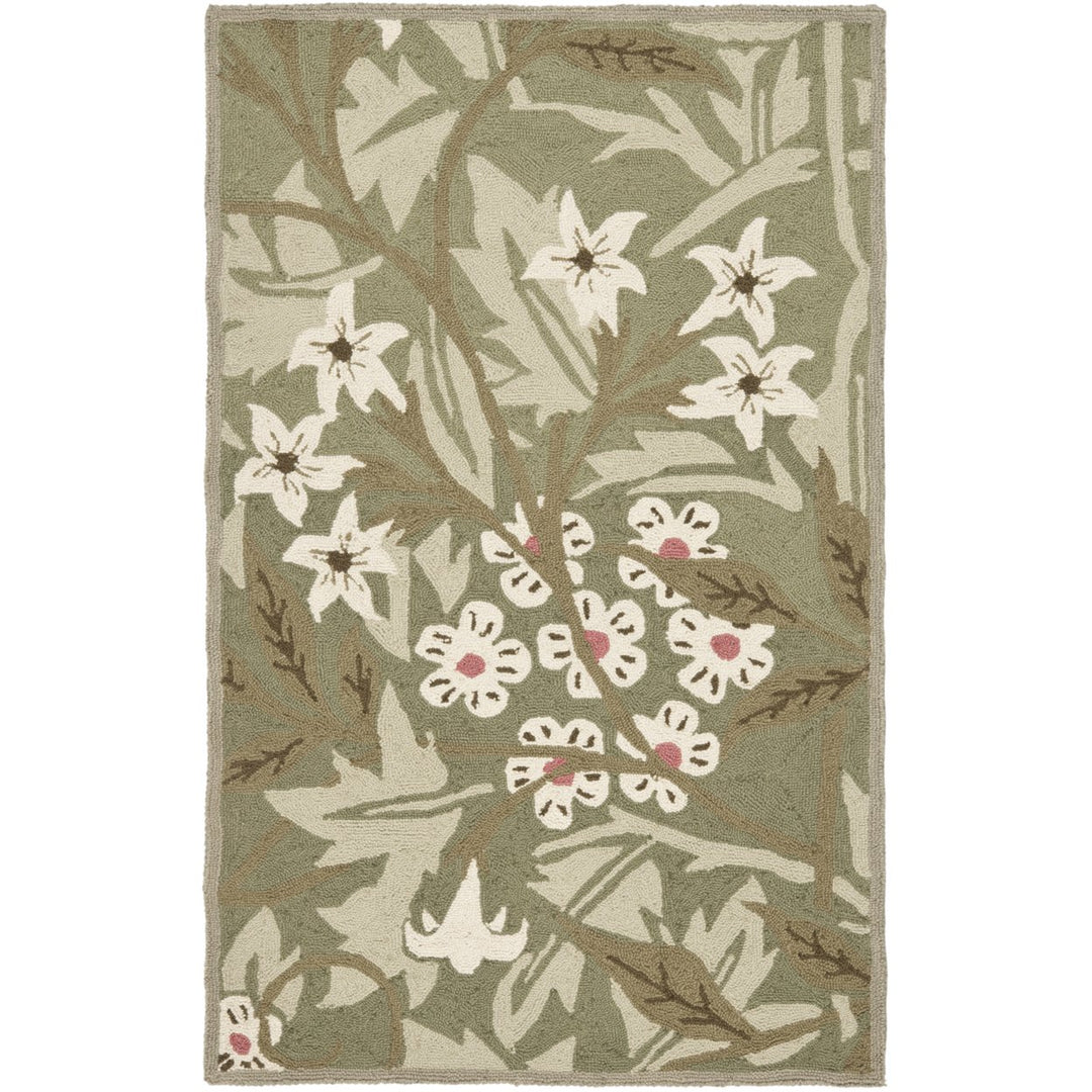 SAFAVIEH Chelsea HK713A Hand-hooked Green / Ivory Rug Image 8