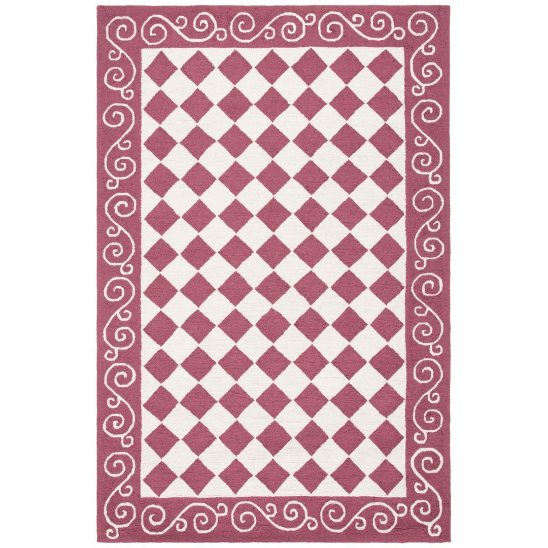 SAFAVIEH Chelsea HK711C Hand-hooked Burgundy / Ivory Rug Image 7