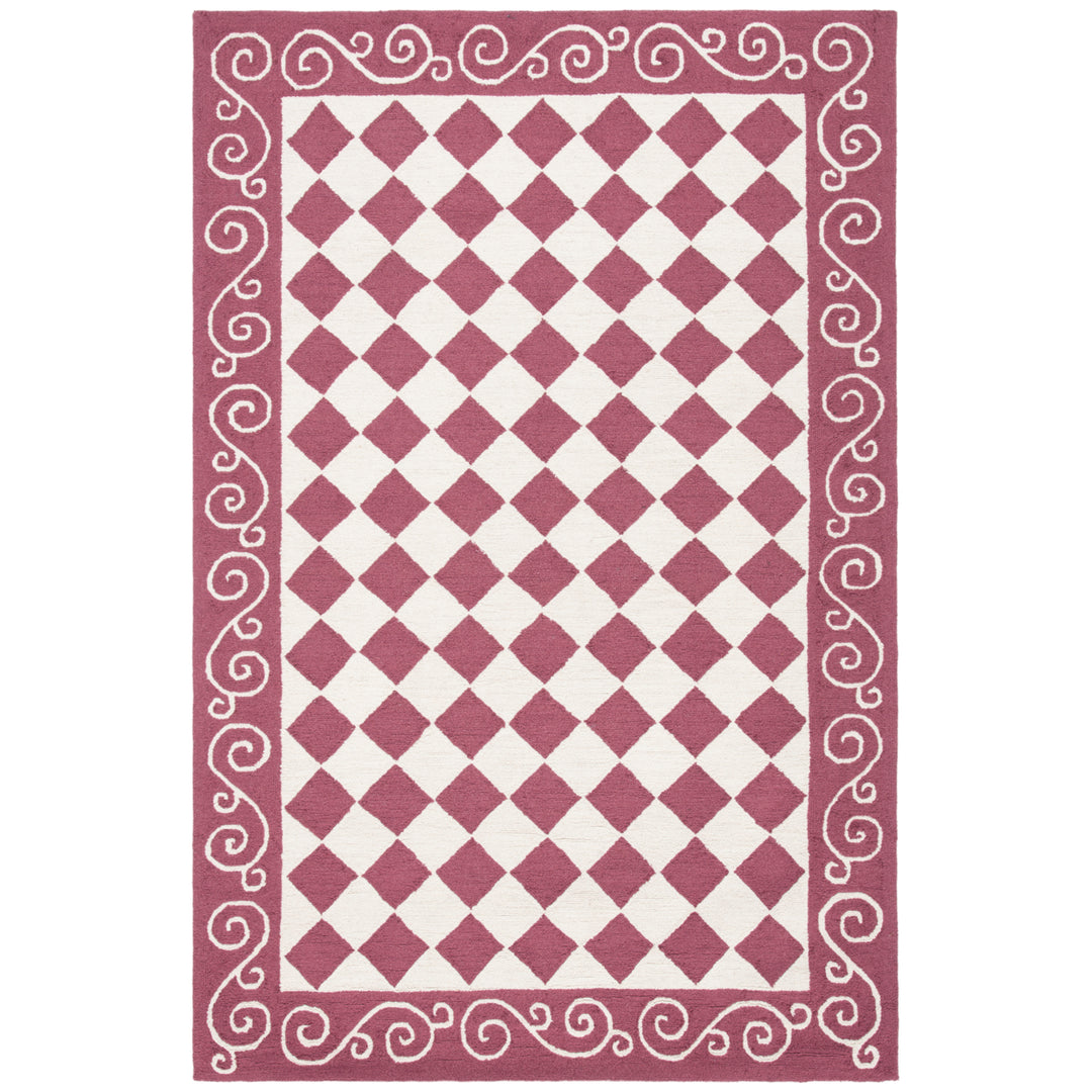 SAFAVIEH Chelsea HK711C Hand-hooked Burgundy / Ivory Rug Image 9