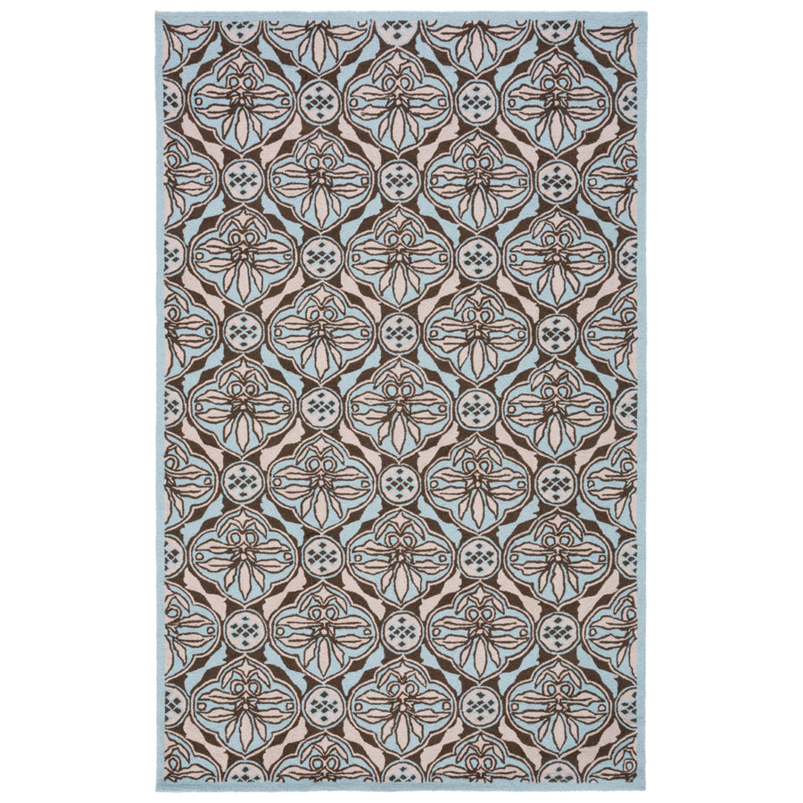 SAFAVIEH Chelsea HK715A Hand-hooked Brown / Blue Rug Image 1