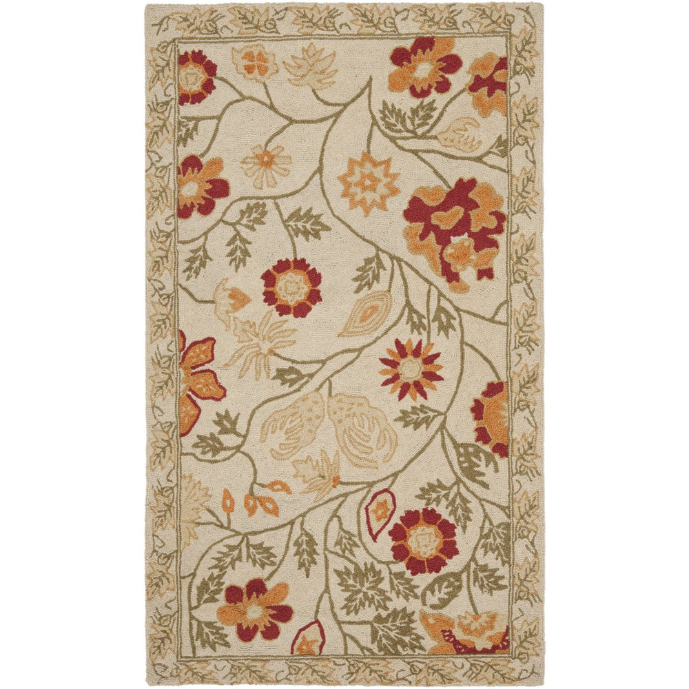 SAFAVIEH Chelsea HK716A Hand-hooked Ivory / Green Rug Image 2