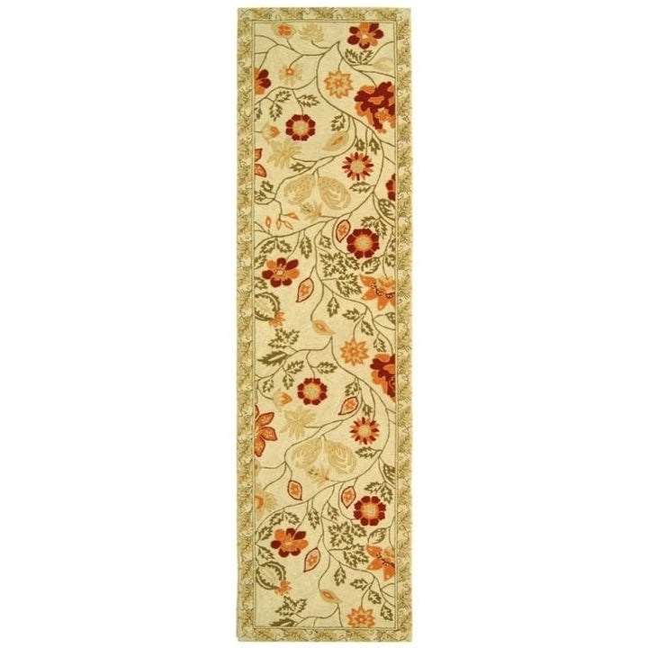 SAFAVIEH Chelsea HK716A Hand-hooked Ivory / Green Rug Image 3