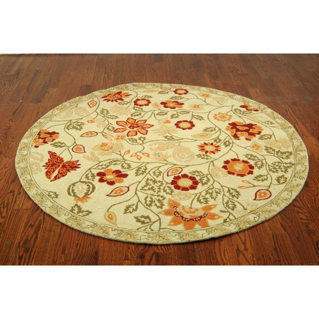 SAFAVIEH Chelsea HK716A Hand-hooked Ivory / Green Rug Image 4