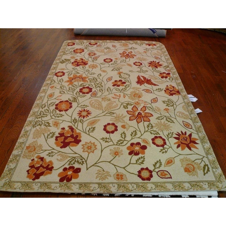 SAFAVIEH Chelsea HK716A Hand-hooked Ivory / Green Rug Image 5