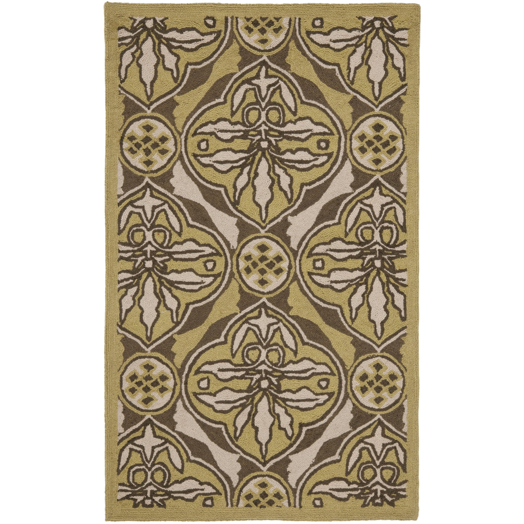 SAFAVIEH Chelsea HK715B Hand-hooked Brown / Green Rug Image 3