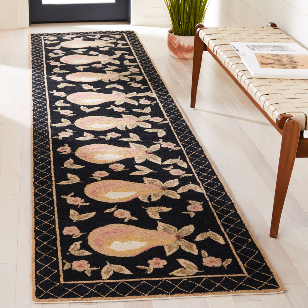 SAFAVIEH Chelsea Collection HK718A Hand-hooked Black Rug Image 2