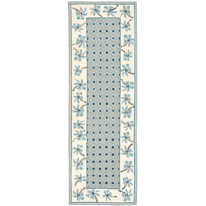 SAFAVIEH Chelsea HK724A Hand-hooked Blue / Ivory Rug Image 1