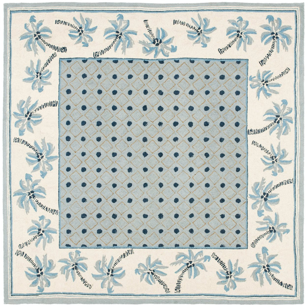 SAFAVIEH Chelsea HK724A Hand-hooked Blue / Ivory Rug Image 5