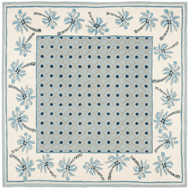 SAFAVIEH Chelsea HK724A Hand-hooked Blue / Ivory Rug Image 5