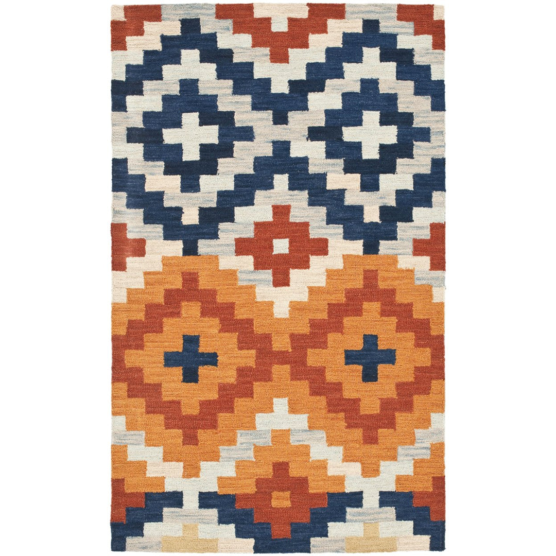 SAFAVIEH Chelsea HK726A Hand-hooked Orange / Multi Rug Image 2