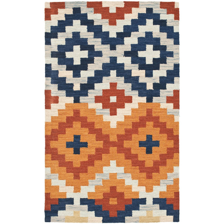 SAFAVIEH Chelsea HK726A Hand-hooked Orange / Multi Rug Image 2