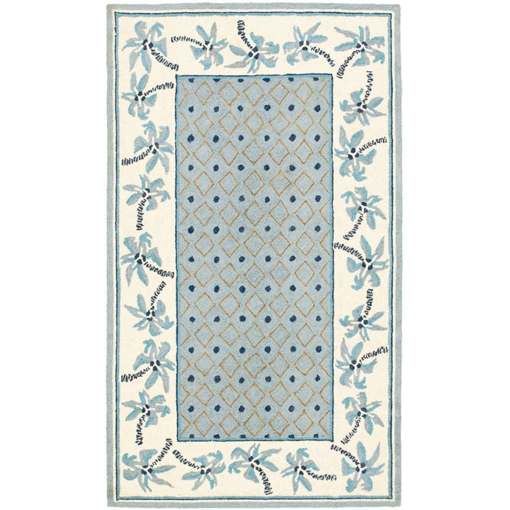 SAFAVIEH Chelsea HK724A Hand-hooked Blue / Ivory Rug Image 9