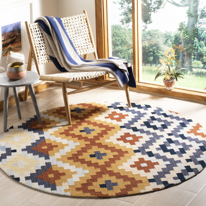 SAFAVIEH Chelsea HK726A Hand-hooked Orange / Multi Rug Image 8