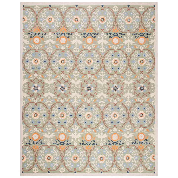 SAFAVIEH Chelsea HK727D Hand-hooked Sage / Ivory Rug Image 1