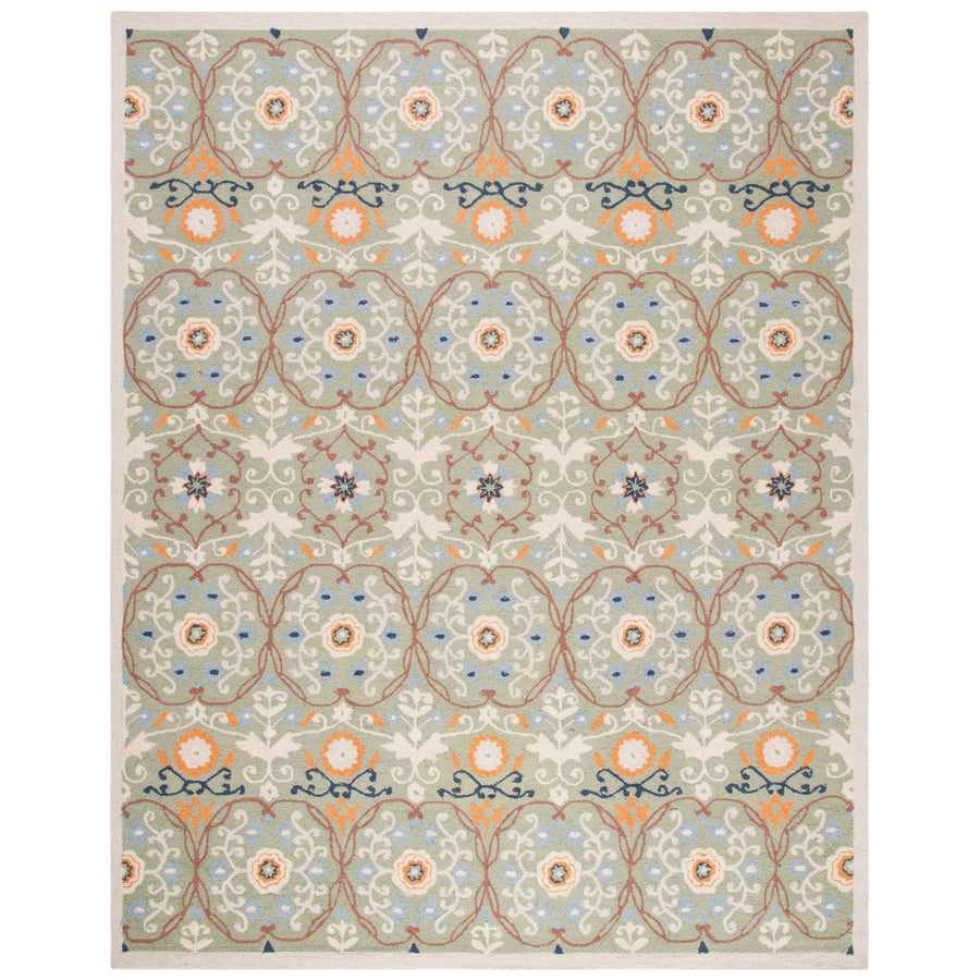 SAFAVIEH Chelsea HK727D Hand-hooked Sage / Ivory Rug Image 1