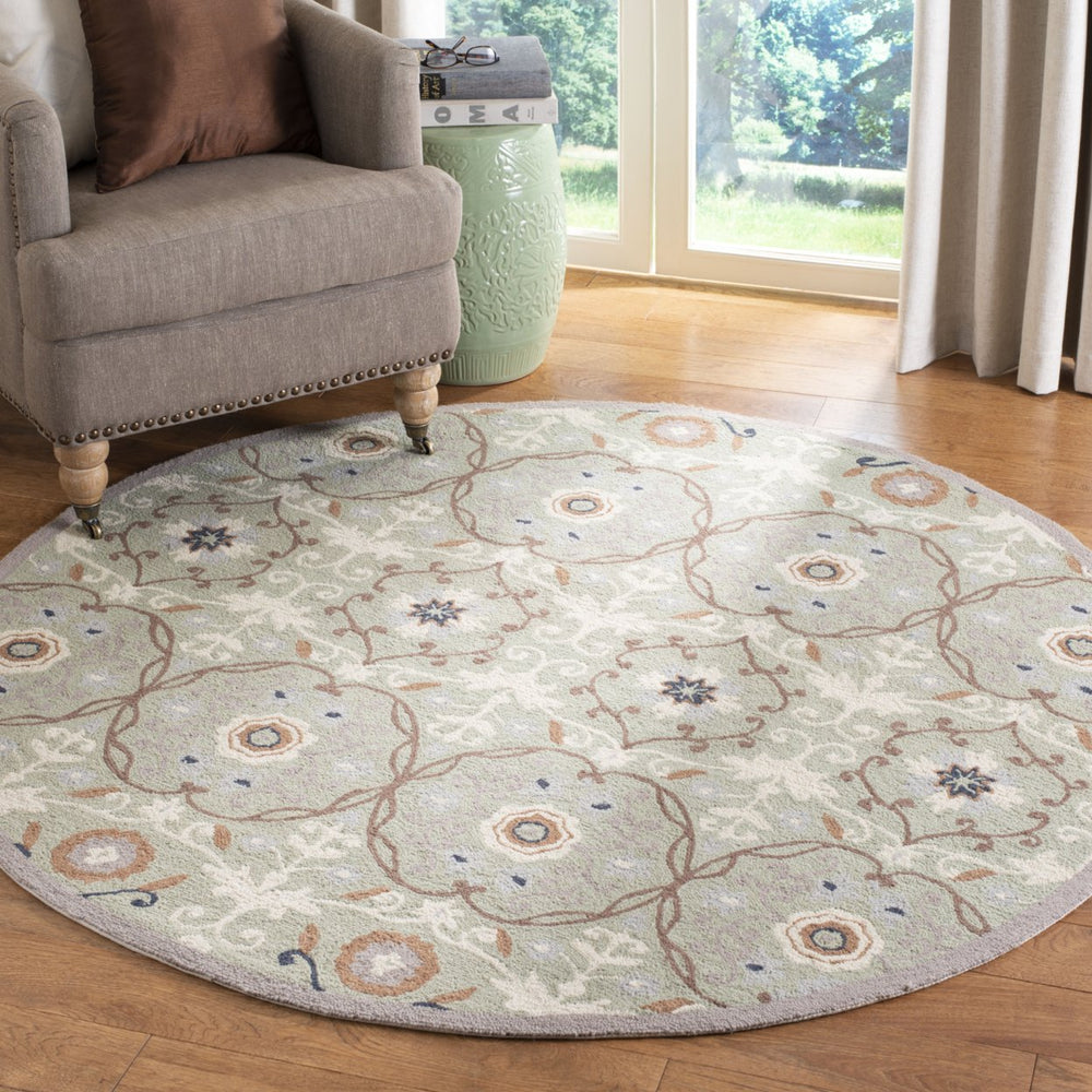 SAFAVIEH Chelsea HK727D Hand-hooked Sage / Ivory Rug Image 2