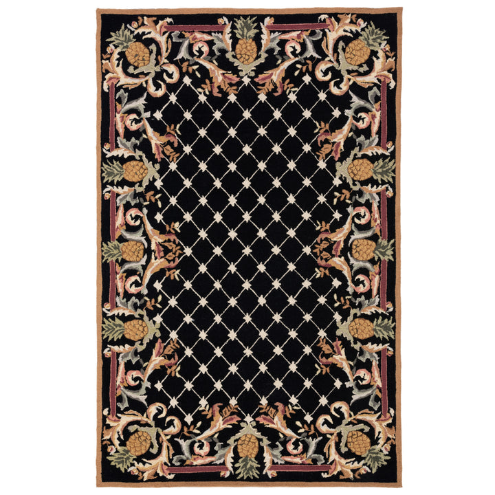 SAFAVIEH Chelsea HK728A Hand-hooked Black / Multi Rug Image 1