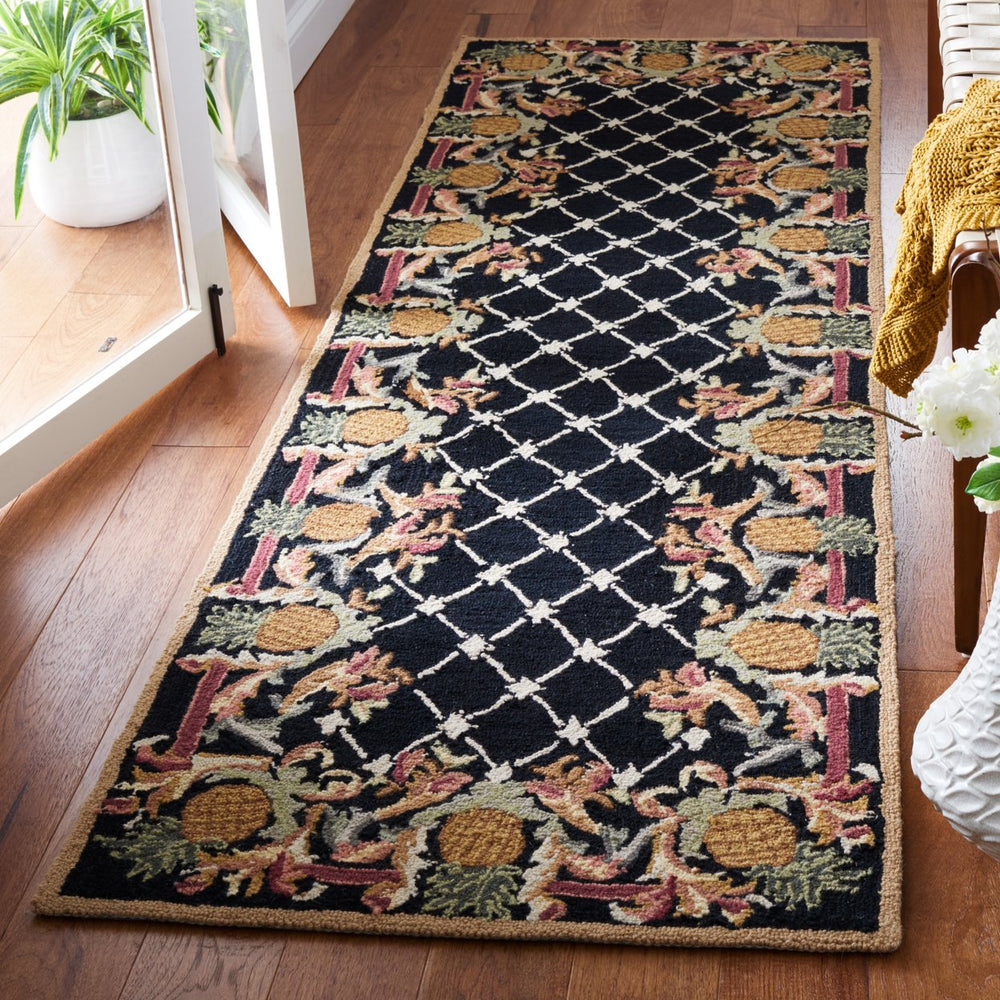 SAFAVIEH Chelsea HK728A Hand-hooked Black / Multi Rug Image 2