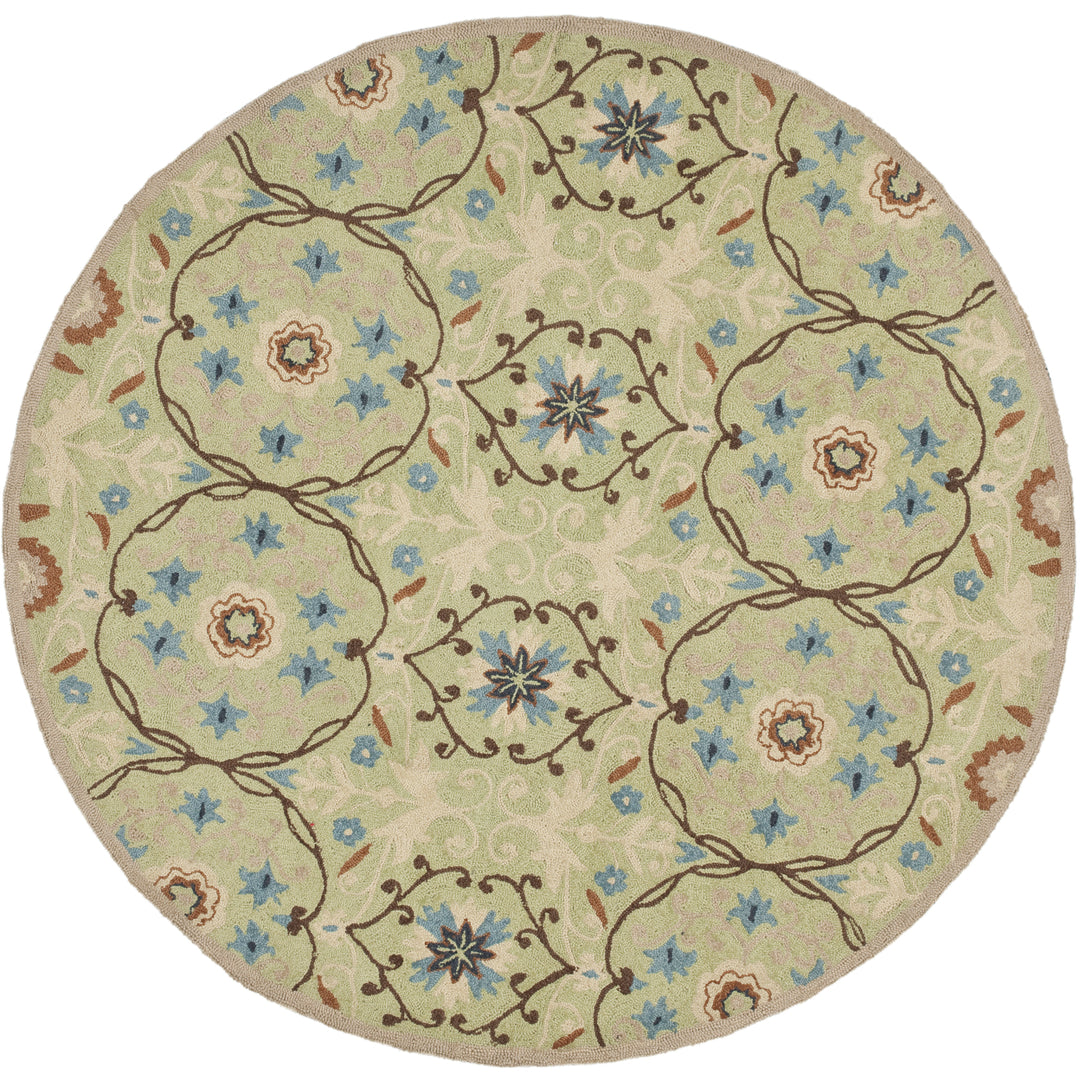 SAFAVIEH Chelsea HK727D Hand-hooked Sage / Ivory Rug Image 1