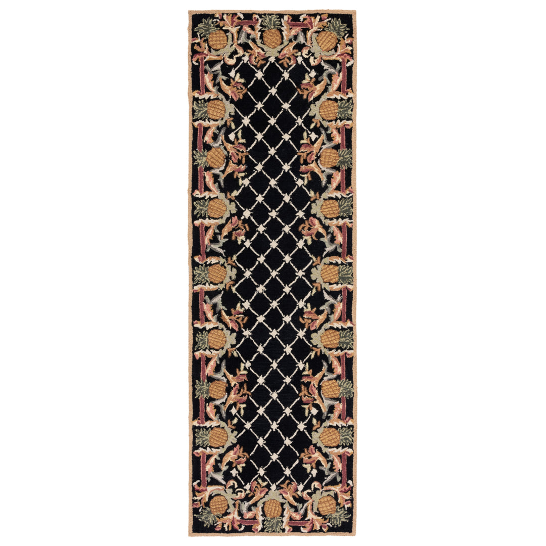 SAFAVIEH Chelsea HK728A Hand-hooked Black / Multi Rug Image 4