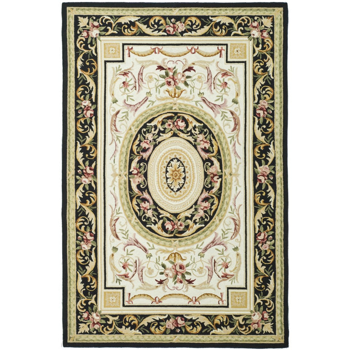 SAFAVIEH Chelsea HK72B Hand-hooked Ivory / Black Rug Image 1