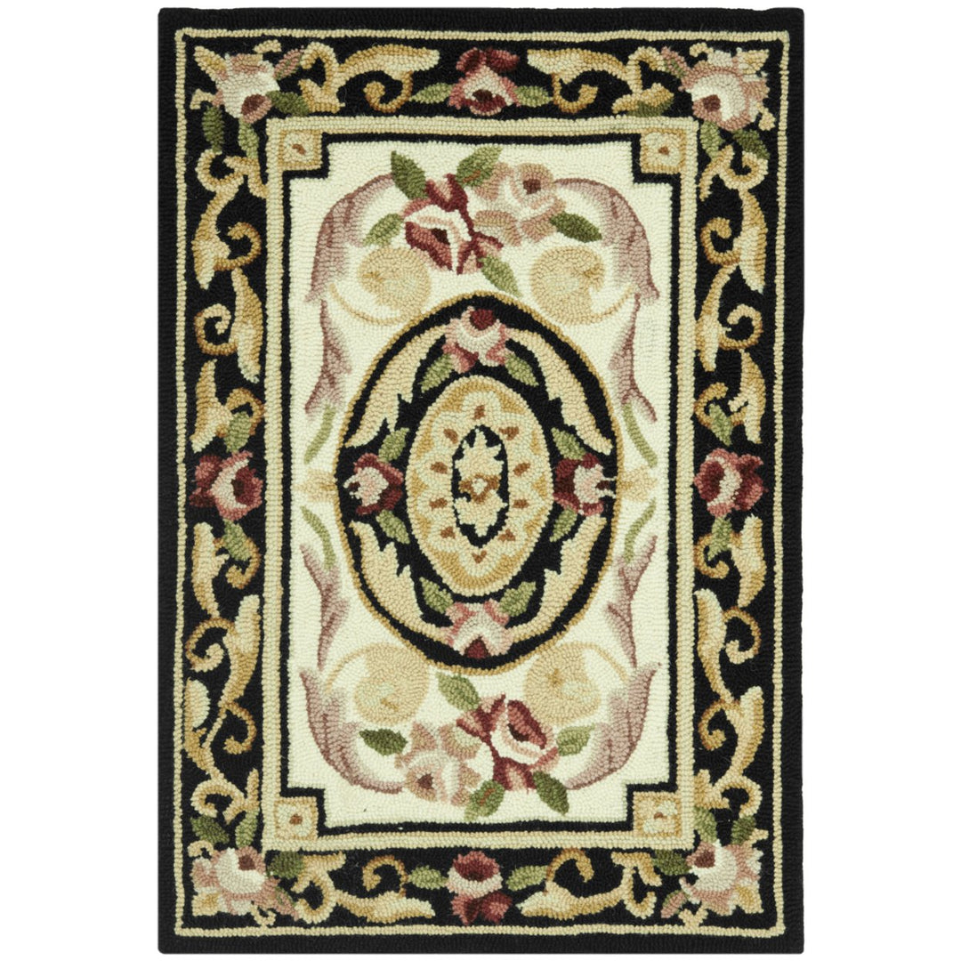 SAFAVIEH Chelsea HK72B Hand-hooked Ivory / Black Rug Image 9