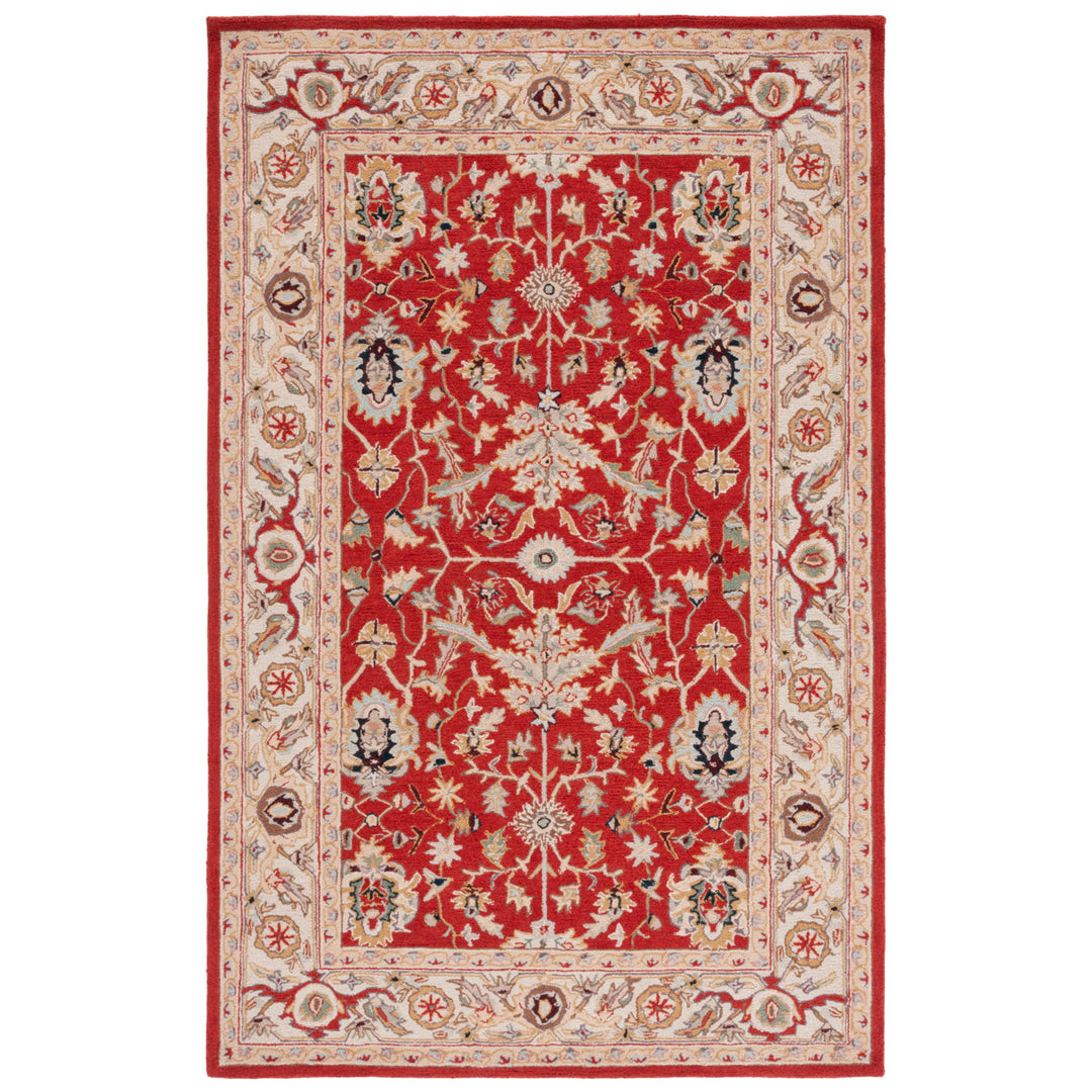 SAFAVIEH Chelsea HK751A Hand-hooked Red / Ivory Rug Image 1