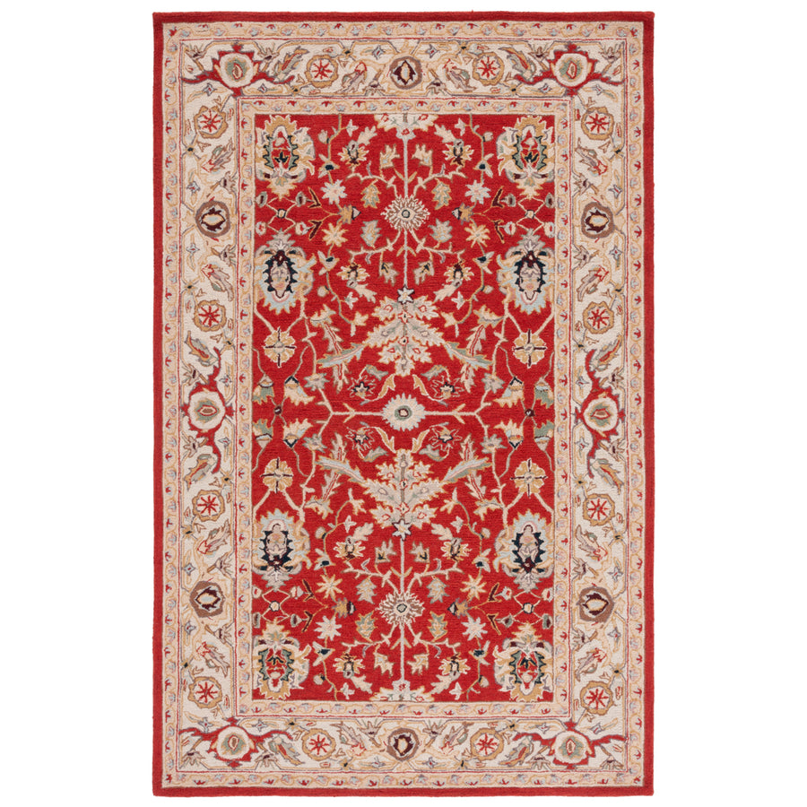 SAFAVIEH Chelsea HK751A Hand-hooked Red / Ivory Rug Image 1