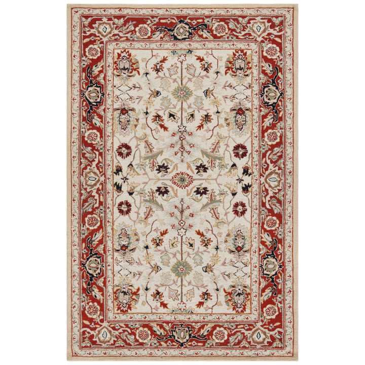 SAFAVIEH Chelsea HK751C Hand-hooked Ivory / Red Rug Image 1