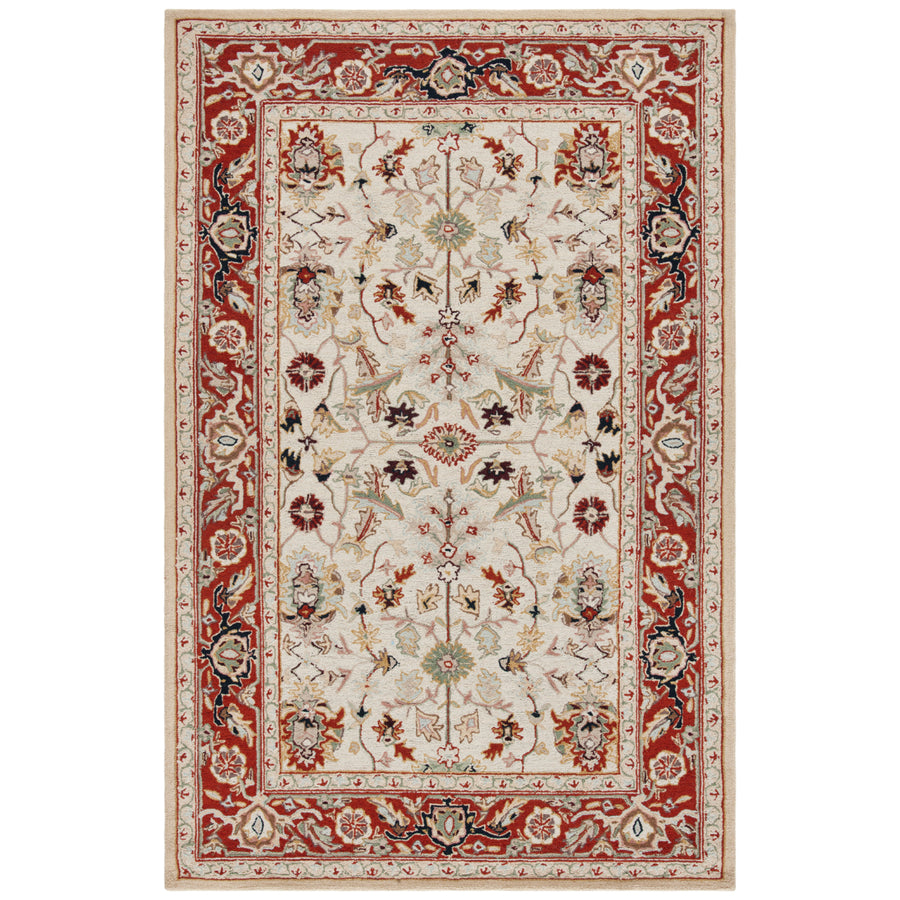 SAFAVIEH Chelsea HK751C Hand-hooked Ivory / Red Rug Image 1