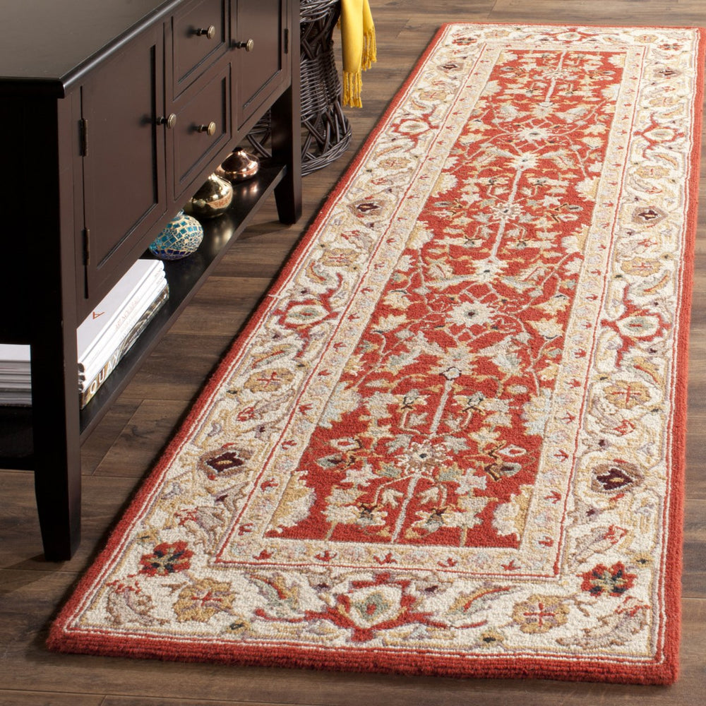 SAFAVIEH Chelsea HK751A Hand-hooked Red / Ivory Rug Image 2