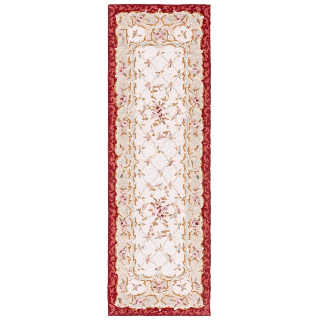 SAFAVIEH Chelsea HK73A Hand-hooked Ivory / Burgundy Rug Image 3