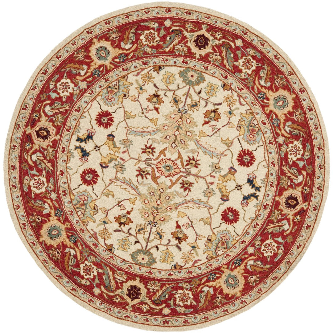 SAFAVIEH Chelsea HK751C Hand-hooked Ivory / Red Rug Image 4