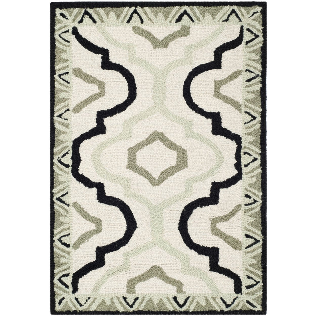 SAFAVIEH Chelsea HK740A Hand-hooked Ivory / Black Rug Image 8