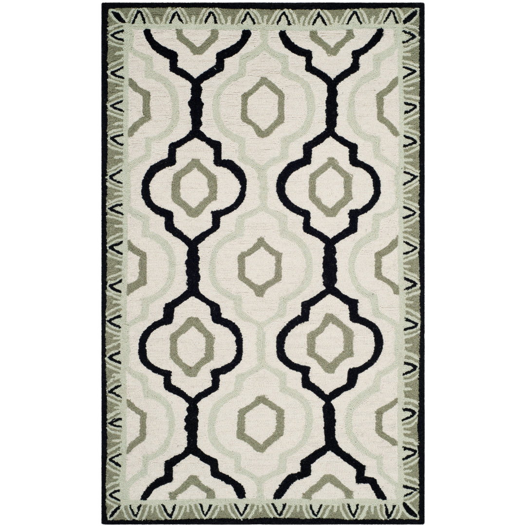 SAFAVIEH Chelsea HK740A Hand-hooked Ivory / Black Rug Image 9