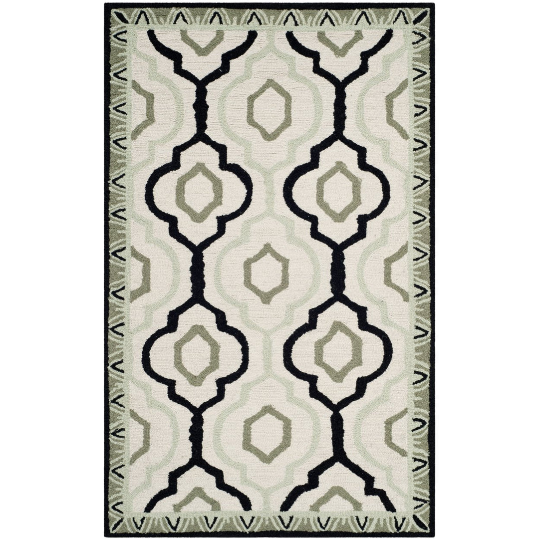 SAFAVIEH Chelsea HK740A Hand-hooked Ivory / Black Rug Image 1