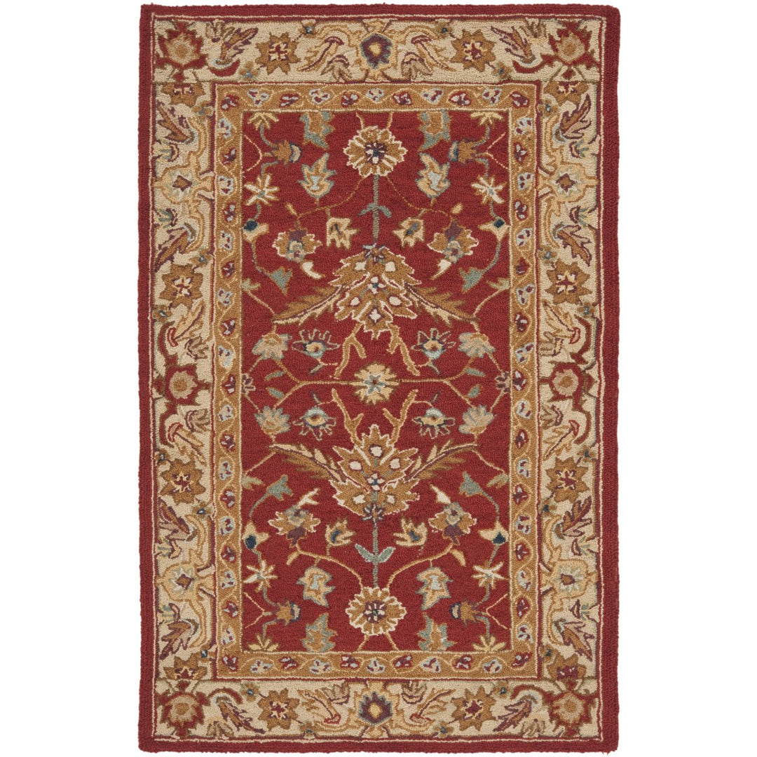 SAFAVIEH Chelsea HK751A Hand-hooked Red / Ivory Rug Image 8