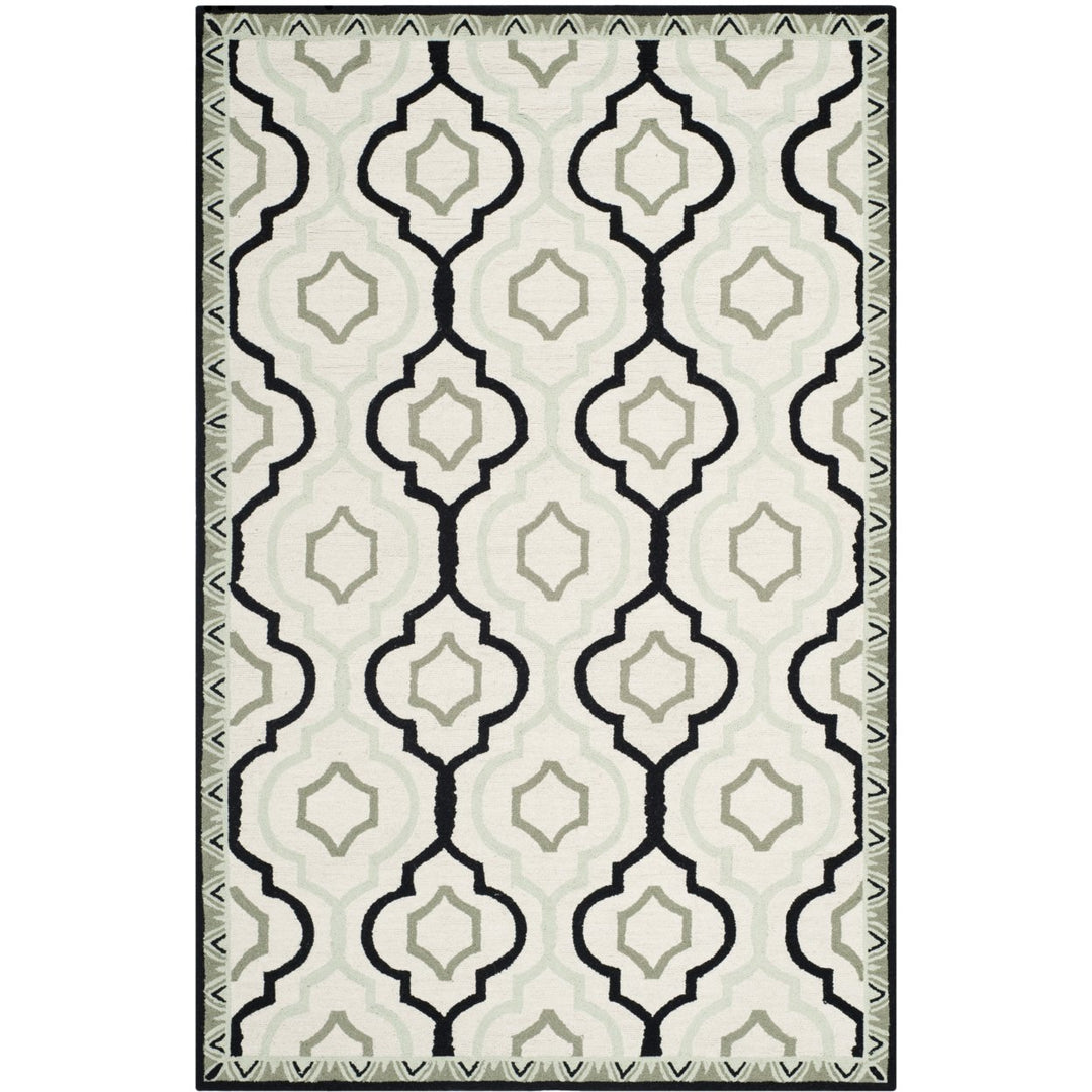 SAFAVIEH Chelsea HK740A Hand-hooked Ivory / Black Rug Image 1