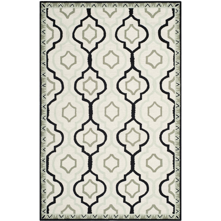 SAFAVIEH Chelsea HK740A Hand-hooked Ivory / Black Rug Image 1