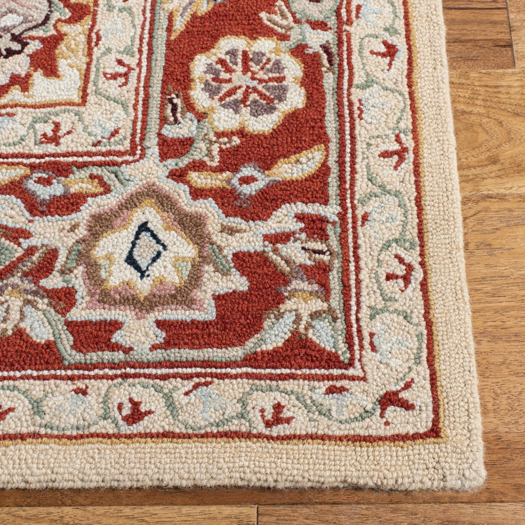 SAFAVIEH Chelsea HK751C Hand-hooked Ivory / Red Rug Image 6