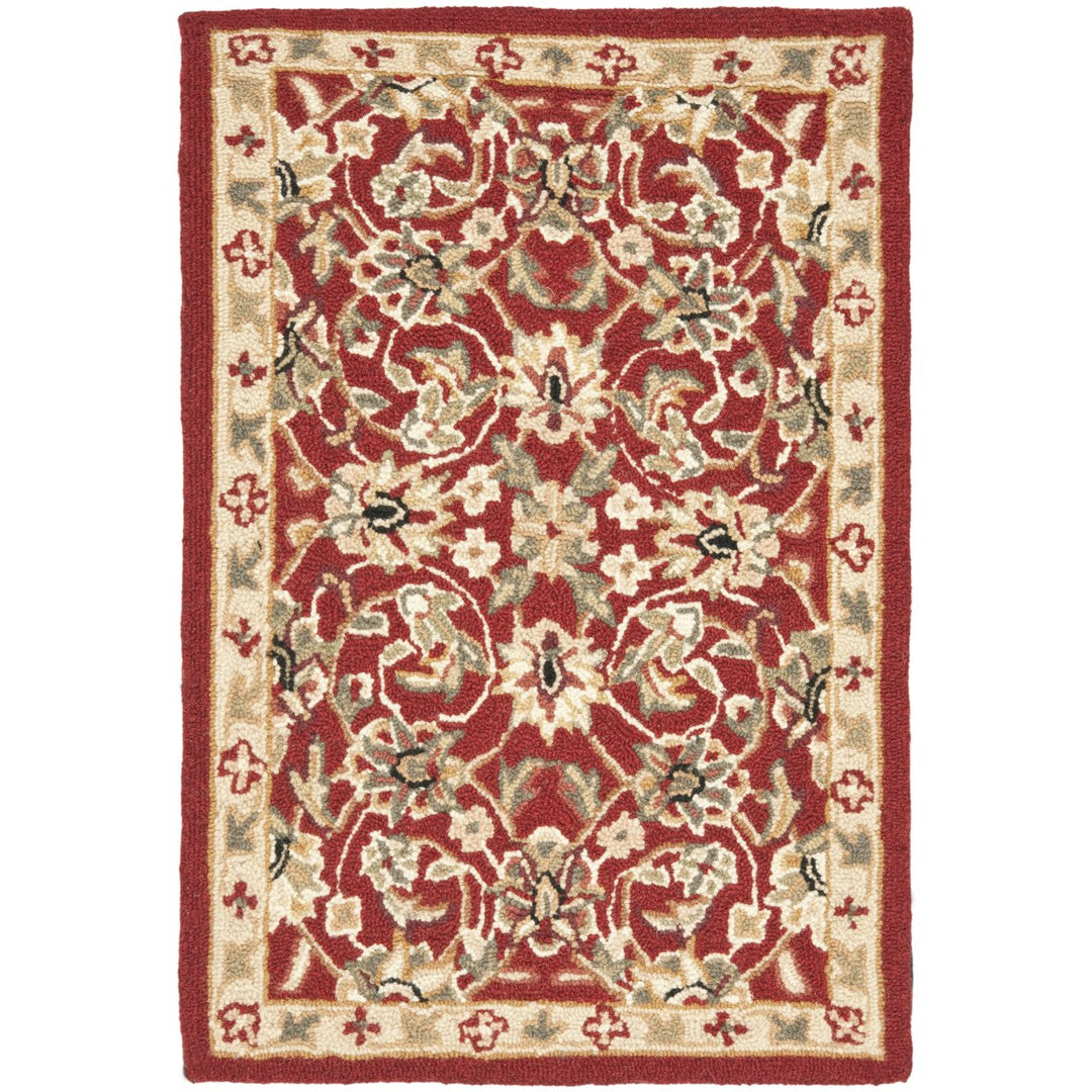 SAFAVIEH Chelsea HK78B Hand-hooked Burgundy / Ivory Rug Image 1